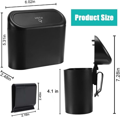 Car Covered Trash Can,Mini Car Trash Can Storage Device,Suitable for Vehicles,Homes and Offices in Saudi Arabia