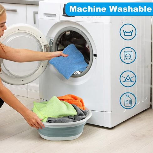 Microfiber Cleaning Cloths 15"x15" – 270GSM Plush Lint-Free Towels for Cars & Auto Detailing, Super Absorbent Car Wash Cloths for Drying, Polishing, Glass & Household(10 Pack) in Kuwait