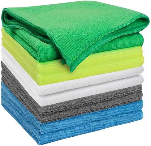 Microfiber Cleaning Cloths 15"x15" – 270GSM Plush Lint-Free Towels for Cars & Auto Detailing, Super Absorbent Car Wash Cloths for Drying, Polishing, Glass & Household(10 Pack) in Kuwait