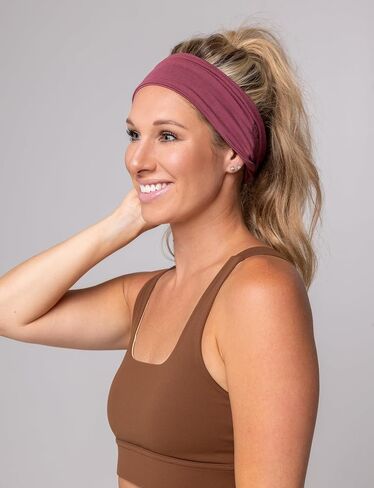 Maven Thread Checkered, Workout Headbands for Women, Wide Headbands, Sports Running Headband for Exercise, Gym Hairband Athletic Workouts and Yoga 4" Thick Non Slip Sweatbands for Women 2Pack in Saudi Arabia
