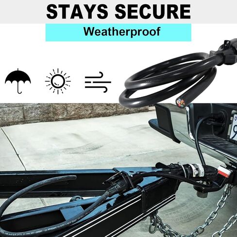 7 Way Trailer Cord,4FT Heavy Duty 7 Way Trailer Plug Inline Cord Wire Harness Cable Double Prongs Connector 7 pin Trailer Wiring Harness 4 Feet for Camper Blade Molded RV Cable Wire(4ft) in Saudi Arabia