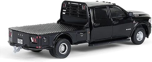 Greenlight 1/64 2023 Ram 3500 شاحنة مسطحة مزدوجة، أسود، سلسلة السائقين المزدوج 16 46160-F in Kuwait