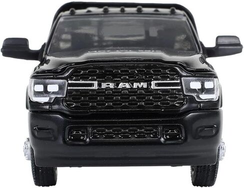 Greenlight 1/64 2023 Ram 3500 شاحنة مسطحة مزدوجة، أسود، سلسلة السائقين المزدوج 16 46160-F in Kuwait