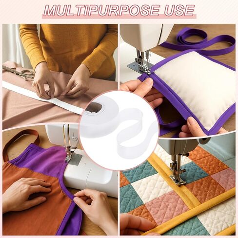 M METERXITY 1-Pack Extra Wide Single Fold Bias Tape, 1 Inch x 55 Yards Satin Bias Tape for Sewing/Seaming/Quilting/Hemming/DIY Crafts/Quilt Binding [Purple] in Saudi Arabia