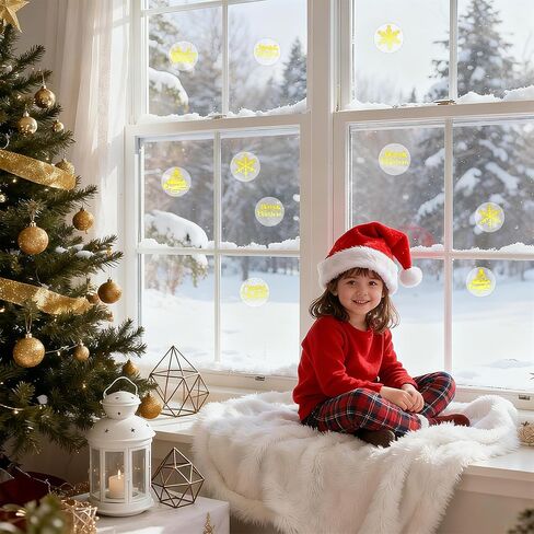 Christmas Stickers, Merry Christmas Stickers, Gold Foil Snowflake Craft Sticker Roll, 500 PCS Self-Adhesive Clear Envelope Sticker for Cards Xmas Winter Party Favor Decorations Gifts (1", 6 Designs) in Saudi Arabia