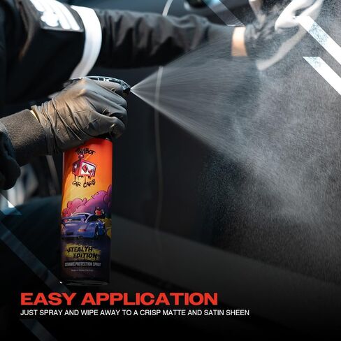 Tinybot Ceramic Protection Spray Stealth Edition - لمسة نهائية غير لامعة وساتانية - آمنة لجميع المركبات - غلاف الفينيل، PPF، الطلاء - مسعور، حماية من الأشعة فوق البنفسجية، خالي من الخطوط، النعومة، مضاد للكهرباء الساكنة - 16.9 أونصة in Kuwait