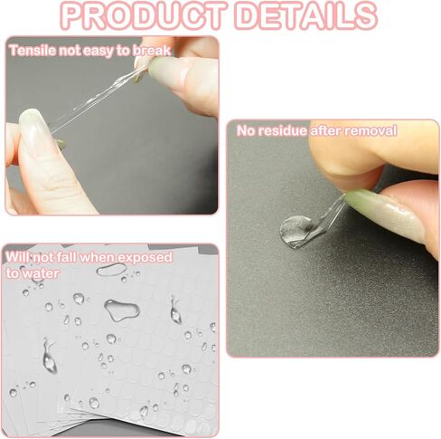 600Pcs Double Sided Dots Glue, Clear Sticky Tack Putty Removable, Sticky Gel Dots Tacky Putty Crafts Mounting Putty, No Trace Poster Putty Sticky Tack for Wall Hanging (0.51 X 0.31 Inches) in Saudi Arabia