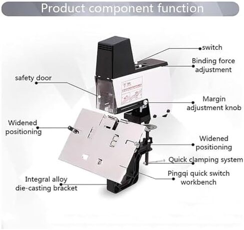 Electric Stapler, Automatic Saddle Book Binder with Pedal, Adjustable 1-9 Levels Binding Pressure, 100mm Nailing Depth in Saudi Arabia