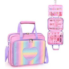 حقيبة حمل لجميع دمى LOL Surprise، حقيبة تنظيم تخزين وردية متوافقة مع دمى باربي مقاس 12 بوصة، قابلة للحمل مع مقبض وحزام كتف للدمى والملابس (الحقيبة فقط) in Kuwait