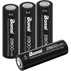 BONAI Rechargeable AA Batteries 2800mAh High Capacity 1.2V Ni-MH Low Self Discharge AA Battery-16 Count in Kuwait