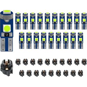 74 T5 LED Bulb Dash Cluster Lights, 20PCS T5 37 74 Instrument Cluster Bulbs LED Dashboard Light Bulbs with PC74 PC37 Wedge Twist Lock Socket Kit for Panel Gauge Shift Indicator Lamp(Pink) in Kuwait