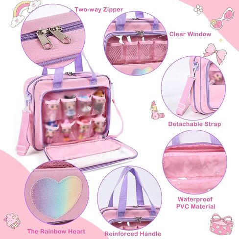 Doll Carrying Bag Compatible with LOL Surprise Dolls, Storage Organizer Compatible with Barbie Dolls 12-Inch, Multiple Pockets for Accessories(Bag only) in Saudi Arabia
