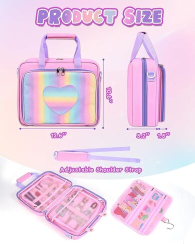 Carrying Case for LOL Surprise Dolls All, Pink Storage Organizer Bag Compatible with Barbie Dolls 12-inch, Portable with Handle & Shoulder Strap for Dolls and Clothes (Bag Only) in Saudi Arabia