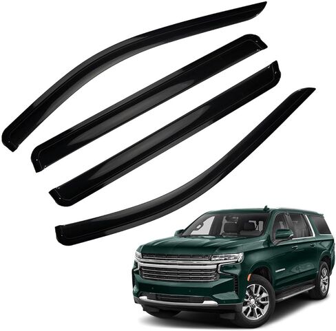 2pcs Out-Channel Smoke Tint Rain Guard compatible with compatible with 1994-2004 Mustang 2-Door Coupe Tape-On Vent Deflector Window Visors Car Accessories 2003 2002 2001 2000 in Saudi Arabia