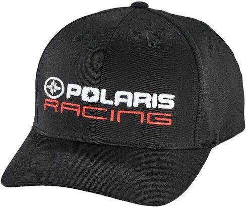 قبعة Polaris ATV للجنسين (S/M) Flexfit مع شعار السباق، أسود - S/M in Kuwait