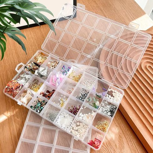 Clear Plastic Storage Box with 28 Compartments, Transparent Organizer Box for Jewelry, Beads, Tools, Craft Supplies, Fishing Tackle in Saudi Arabia
