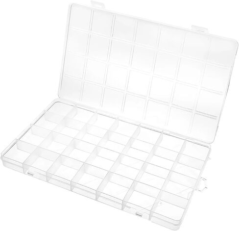 Clear Plastic Storage Box with 28 Compartments, Transparent Organizer Box for Jewelry, Beads, Tools, Craft Supplies, Fishing Tackle in Saudi Arabia