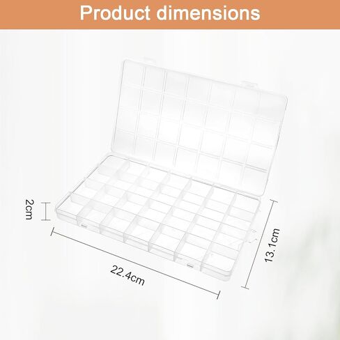 Clear Plastic Storage Box with 28 Compartments, Transparent Organizer Box for Jewelry, Beads, Tools, Craft Supplies, Fishing Tackle in Saudi Arabia