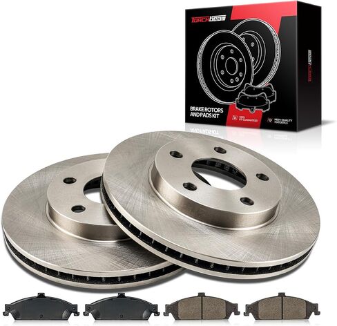 Torchbeam Front Brake Kit, 10.94" Brake Rotors Ceramic Brake Pads Compatible for 1997-2003 Chevrolet Malibu, 1999-2005 Pontiac Grand Am, 1999-2004 Oldsmobile Alero, 2004-2005 Classic,1997-1999 Cutlass in Saudi Arabia