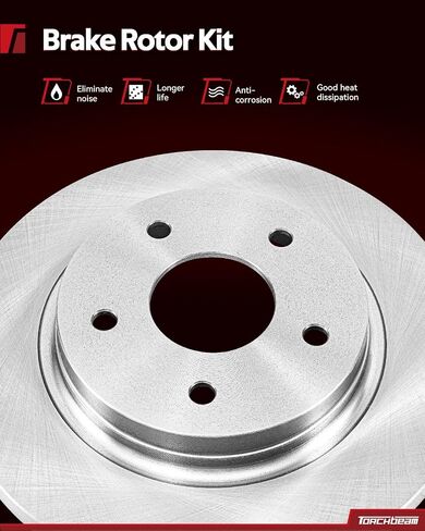 Torchbeam Front Brake Kit, 12.99" Brake Rotors Ceramic Brake Pads Compatible for 2005-2006 Chevrolet Silverado 1500 5.3L, 2005-2006 GMC Sierra 1500 5.3L, 2005-2006 Chevrolet Silverado 1500 4.8L in Saudi Arabia