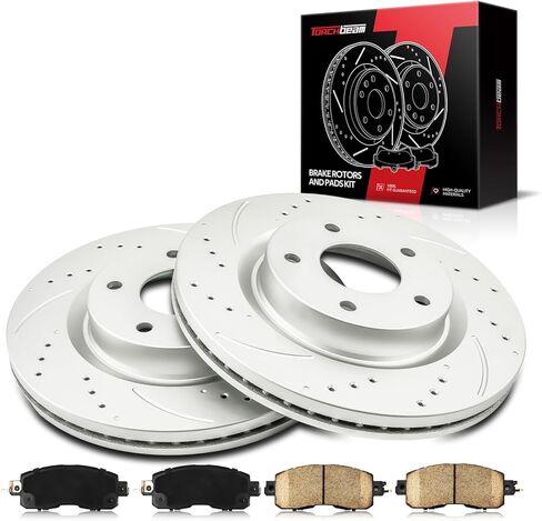 Torchbeam Front Brake Kit, 11.64" Drilled and Slotted Brake Rotors Ceramic Brake Pads Compatible for 2014-2023 Nissan Altima, 2013 Nissan Altima 2.5L, 2013 Nissan Altima 3.5L in Saudi Arabia