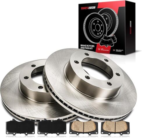Torchbeam Front Brake Kit, 12.54" Brake Rotors Ceramic Brake Pads Compatible for 2000-2006 Toyota Tundra, 2001-2007 Toyota Sequoia in Saudi Arabia