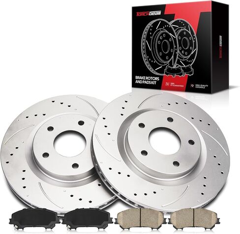 Torchbeam Front Brake Kit, 11.64" Drilled and Slotted Brake Rotors Ceramic Brake Pads Compatible for 2014-2017 Nissan Rogue in Saudi Arabia