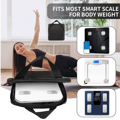 HURRISE 13.5 x 13.5 in Carrying Bag for Body Composition Monitor Scale, Storage Case for Travel Scale, Monitor Scale Travel Storage Case with Reinforced Handle (Black) in Saudi Arabia
