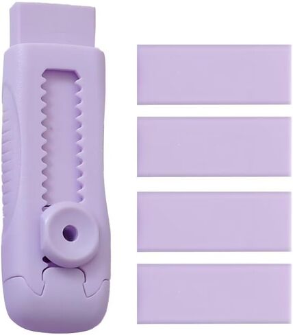 Soft Green Erasers 4+1 Set, Sliding Retractable Eraser with 4 Refill Eraser for Precise Pencil Mark Removal in Saudi Arabia