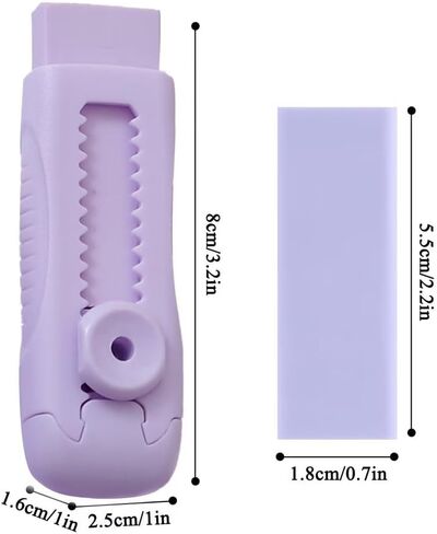 Soft Green Erasers 4+1 Set, Sliding Retractable Eraser with 4 Refill Eraser for Precise Pencil Mark Removal in Saudi Arabia