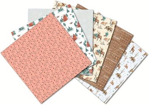 Christmas Time Scrapbooking Paper Pad, 24pcs Junk Journaling Craft Paper, Assorted Pattern Origami Cardstock Paper, Single-Sided Vintage Scrapbooking DIY Decorative Cardmaking in Saudi Arabia