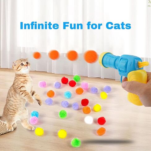 Cat Toy Gun Launcher，2PCS Cat Ball Launcher +106 Pcs Cat Toy Balls, Cat Fetch Toy Gun Shooter, Kitten Toys for Indoor, Plush Ball Shoot Gun for Kitty in Saudi Arabia