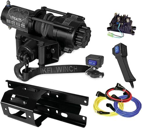 KFI SE35 3500lb Stealth Artificial Rope Winch & 100440 Winch Mount Kit متوافق/بديل لـ 2005 إلى 2010 Polaris Sportsman 500 in Saudi Arabia