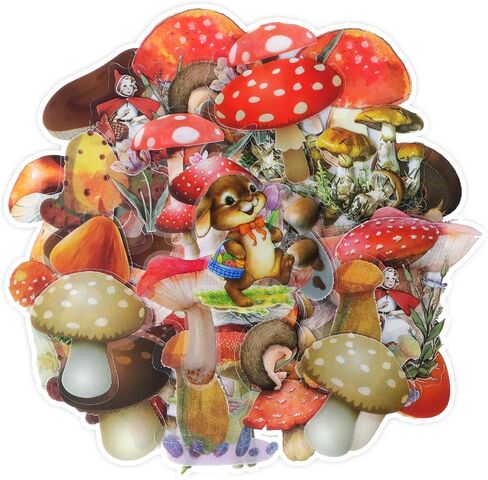 Scrapbooking Stickers 480Pcs Plants Stickers, 8 Series Nature Theme, Flowers Mushroom Butterfly Feather Stickers for Scrapbook Journaling DIY Crafts Planners Art in Saudi Arabia