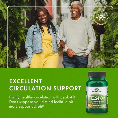 Swanson Maximum Strength Peak ATP-Natural Supplement Promoting Cellular Energy Support-Supports Physical Performance and Promotes Healthy Blood Flow Support-(30 Veggie Capsules, 400mg Each) 1 Pack in Saudi Arabia