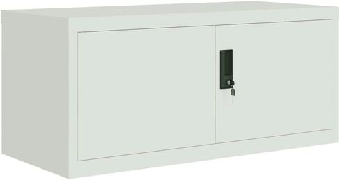 Light Grey Powder-Coated Steel Large File Cabinet with Adjustable Shelves and Secure Locking System for Organized Storage in Office or Home Workspace, Durable Metal Furniture in Saudi Arabia