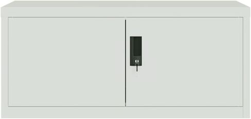Light Grey Powder-Coated Steel Large File Cabinet with Adjustable Shelves and Secure Locking System for Organized Storage in Office or Home Workspace, Durable Metal Furniture in Saudi Arabia