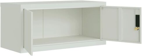 Light Grey Powder-Coated Steel Large File Cabinet with Adjustable Shelves and Secure Locking System for Organized Storage in Office or Home Workspace, Durable Metal Furniture in Saudi Arabia