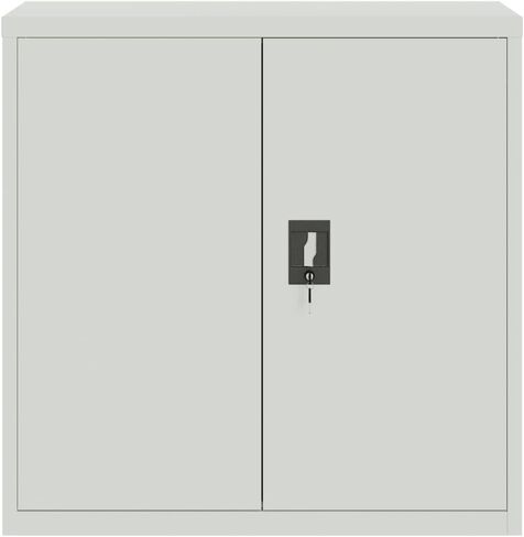 Light Grey Powder-Coated Steel Large File Cabinet with Adjustable Shelves and Secure Locking System for Organized Storage in Office or Home Workspace, Durable Metal Furniture in Saudi Arabia