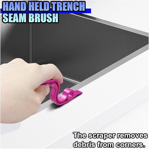 قطعتان من فرشاة تنظيف شقوق السيارة، أداة تنظيف النوافذ، فرشاة تفصيل بلاستيكية بمقبض مريح، منظف مسار النوافذ بشعيرات صلبة، أدوات تنظيف السيارة للمنزل والحمام (أزرق/أحمر وردي) in Kuwait
