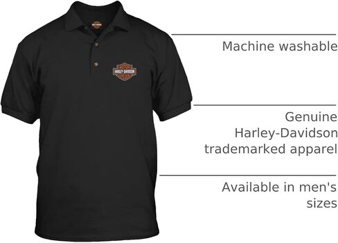 Harley-Davidson Military - Men's Short Sleeve, 3-Button Black Polo Shirt - Overseas Tour | Bar & Shield in Saudi Arabia
