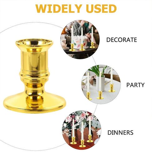ABOOFAN Candlestick Holder 12pcs Vintage Candle Holders Tall Pillar Candles Stand Taper Decorative Plastic Candle Holders for Table Centerpiece Wedding Party Decor Silver in Saudi Arabia