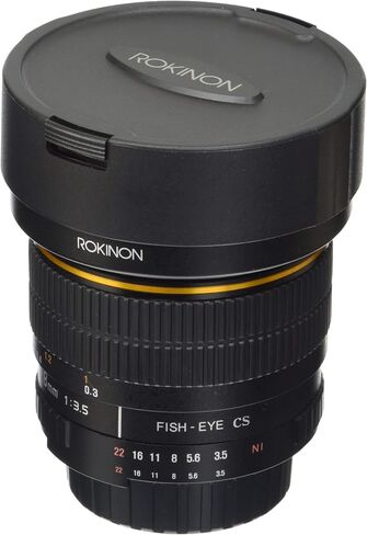 Rokinon FE8M-NEX 8mm f/3.5 Fisheye Lens for Sony E-Mount Cameras (NEX and VG10), Black | Create dramatic ultra-wide perspectives with a distinctive fisheye view for creative photos and video. in Saudi Arabia