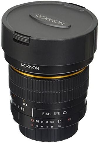 Rokinon FE8M-NEX 8mm f/3.5 Fisheye Lens for Sony E-Mount Cameras (NEX and VG10), Black | Create dramatic ultra-wide perspectives with a distinctive fisheye view for creative photos and video. in Saudi Arabia