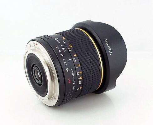 Rokinon FE8M-NEX 8mm f/3.5 Fisheye Lens for Sony E-Mount Cameras (NEX and VG10), Black | Create dramatic ultra-wide perspectives with a distinctive fisheye view for creative photos and video. in Saudi Arabia