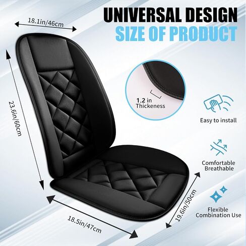 Chezope Car Seat Cushion with Back Support Pillow, Car Seat Cushion for Long Driving, Breathable Car Seat Protector, 1.2'' Thick Memory Foam Design for Pain Relief, Seat Pad for Car SUV Truck (Black) in Saudi Arabia