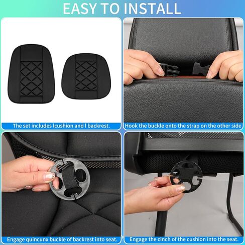 Chezope Car Seat Cushion with Back Support Pillow, Car Seat Cushion for Long Driving, Breathable Car Seat Protector, 1.2'' Thick Memory Foam Design for Pain Relief, Seat Pad for Car SUV Truck (Black) in Saudi Arabia