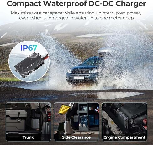 DC to DC Charger with MPPT 12V/24V 50A 720W IP67 Waterproof Auto-Voltage Buck/Boost Charging for Lithium AGM Gel Batteries in RV Marine Off-Road in Kuwait