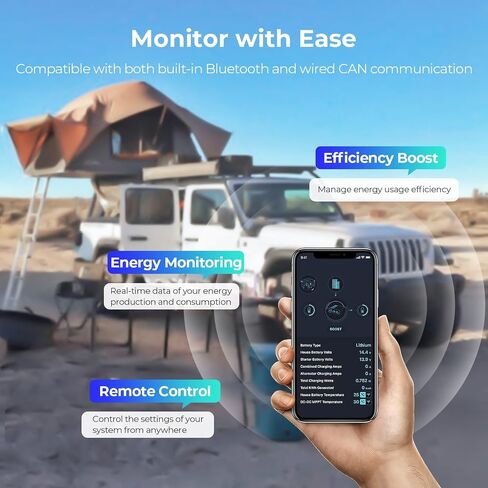 DC to DC Charger with MPPT 12V/24V 50A 720W IP67 Waterproof Auto-Voltage Buck/Boost Charging for Lithium AGM Gel Batteries in RV Marine Off-Road in Kuwait