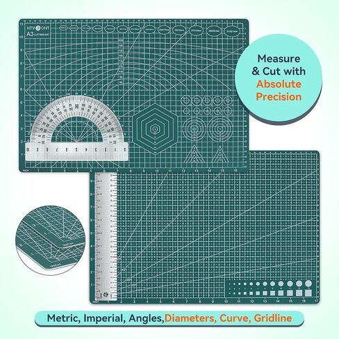 HTVRONT 5 Packs Self Healing Cutting Mat- 12" x 18" Double-Sided Cutting Mats for Crafts, A3 High-Density Sewing Mat with Grid for Fabric Quilting Modeling Hobby Scrapbooking Project in Saudi Arabia